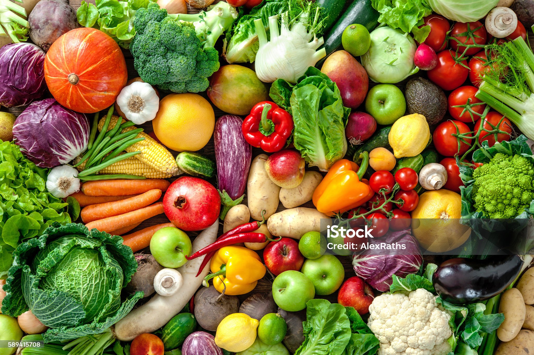 Fresh vegetables arranged for a family meal
